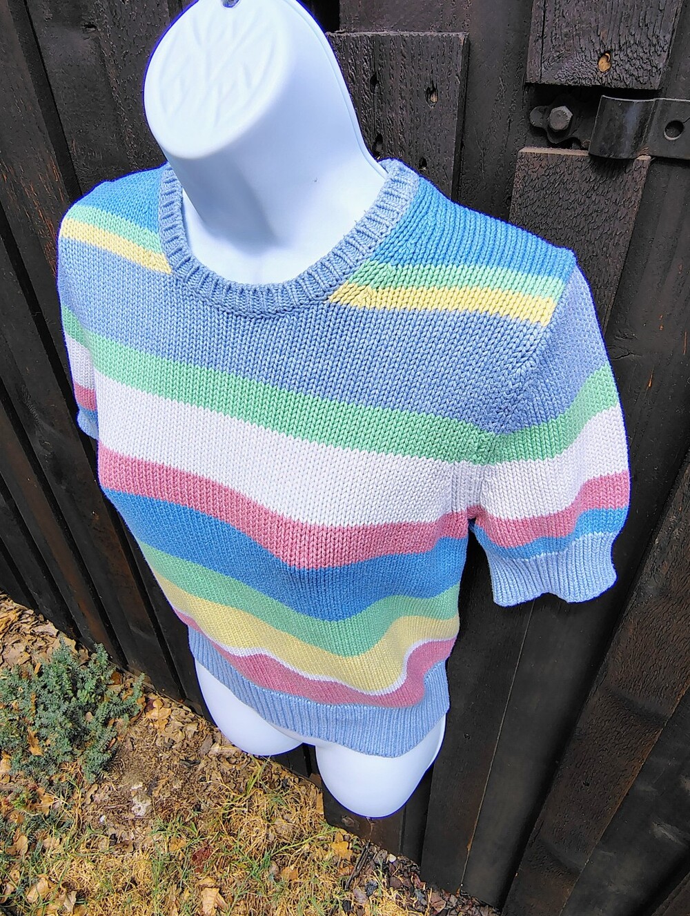 Polo Ralph Lauren Pastel Multicolor Striped Short-Sleeve Sweater
